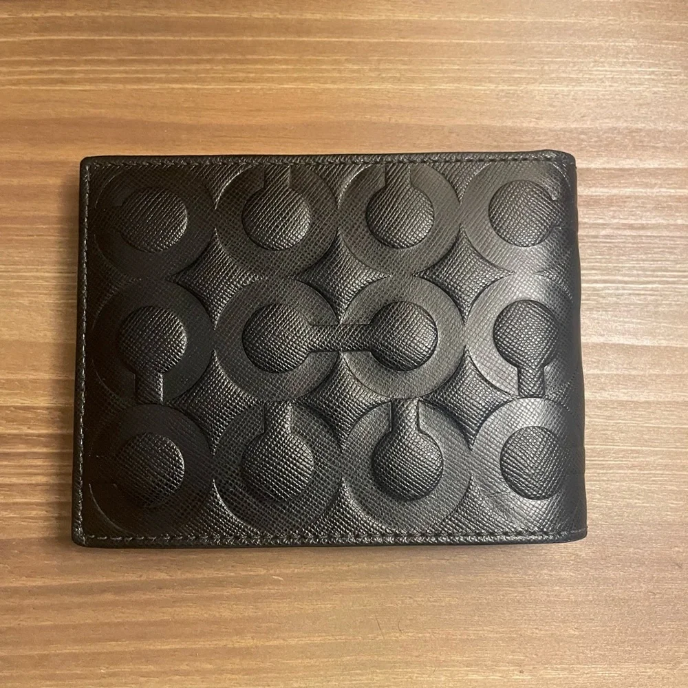 Coach Midnight Blue Embossed Wallet - Picture 5 of 6